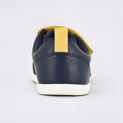 Navy Ochre barefoot toddler trainer - back