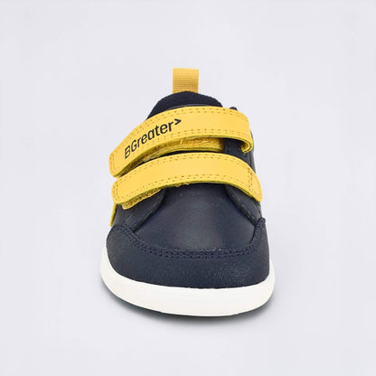 Navy Ochre barefoot toddler trainer - front