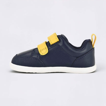 Navy Ochre barefoot toddler trainer - inside