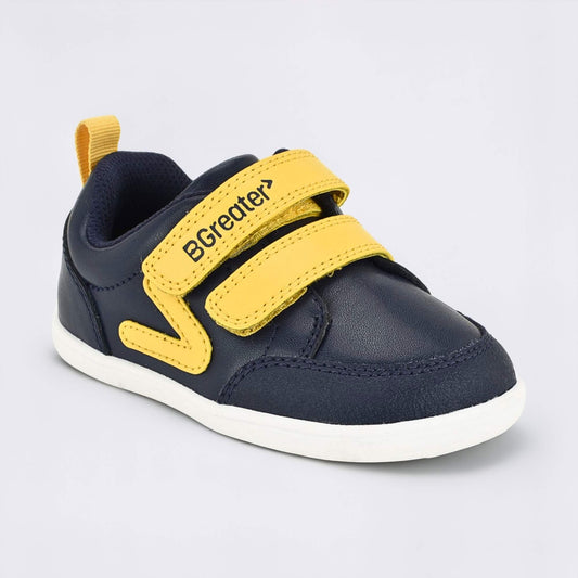 Navy Ochre barefoot toddler trainer - main feature photo