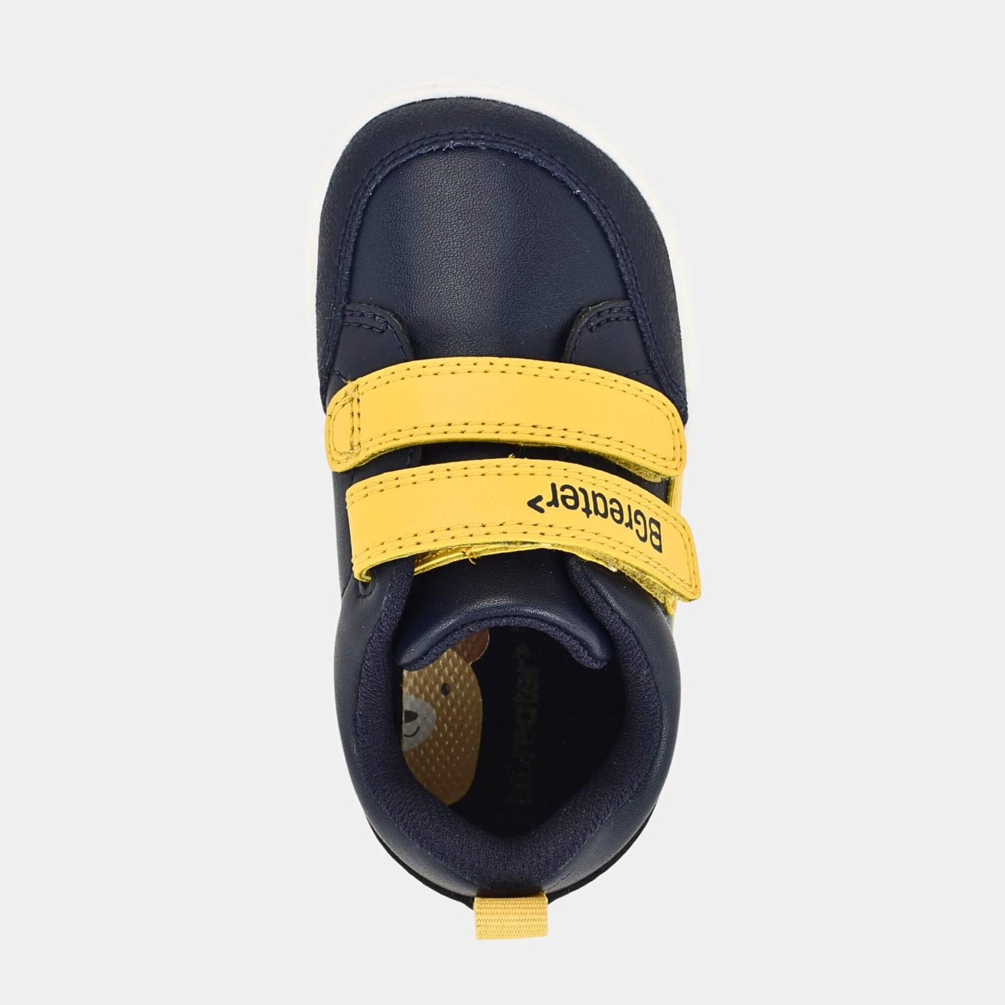Navy Ochre barefoot toddler trainer - top