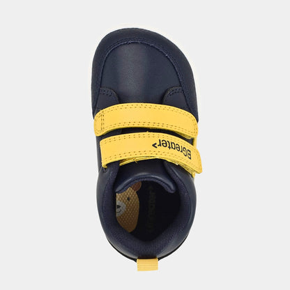 Navy Ochre barefoot toddler trainer - top