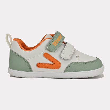 Olive white barefoot toddler trainer - outside