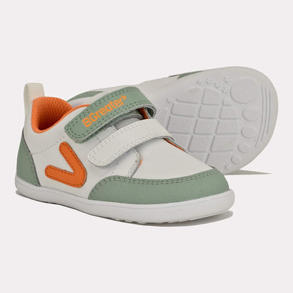 Olive white barefoot toddler trainer - pair with sole