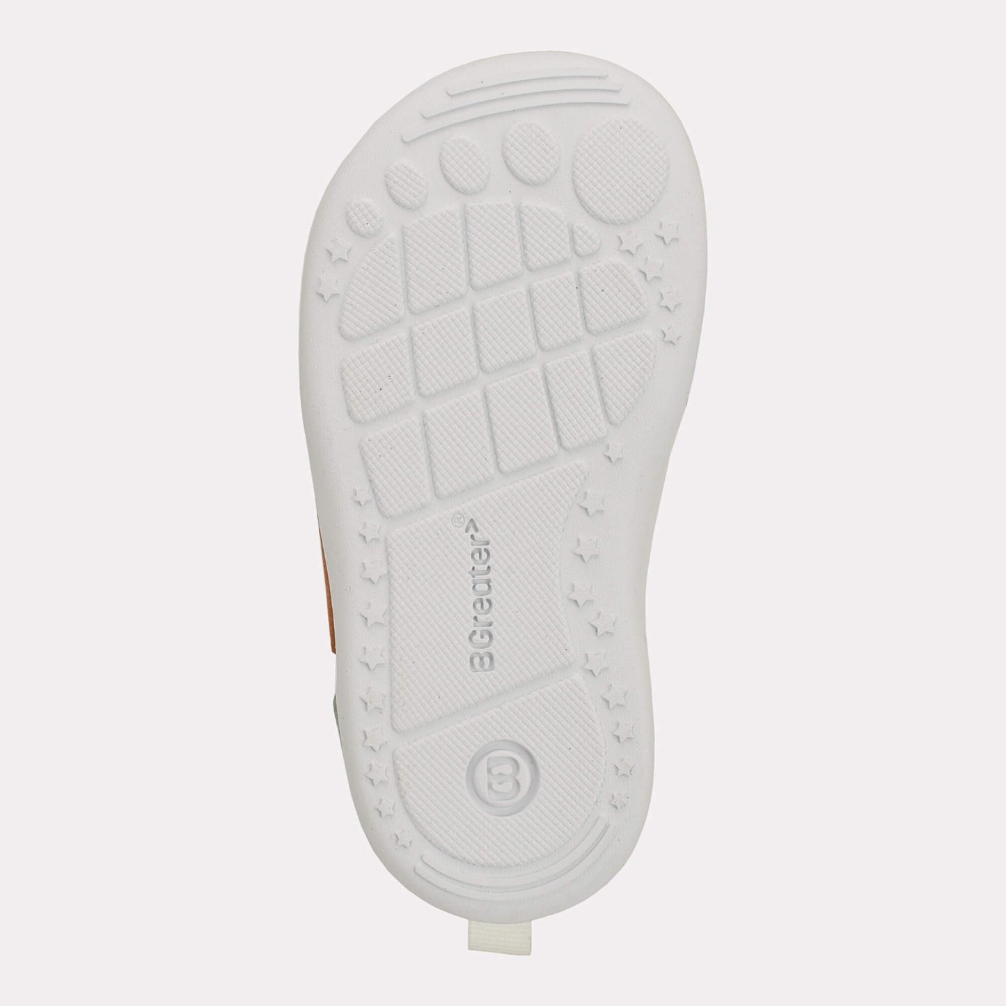 Olive white barefoot toddler trainer - sole