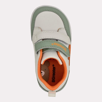 Olive white barefoot toddler trainer - top