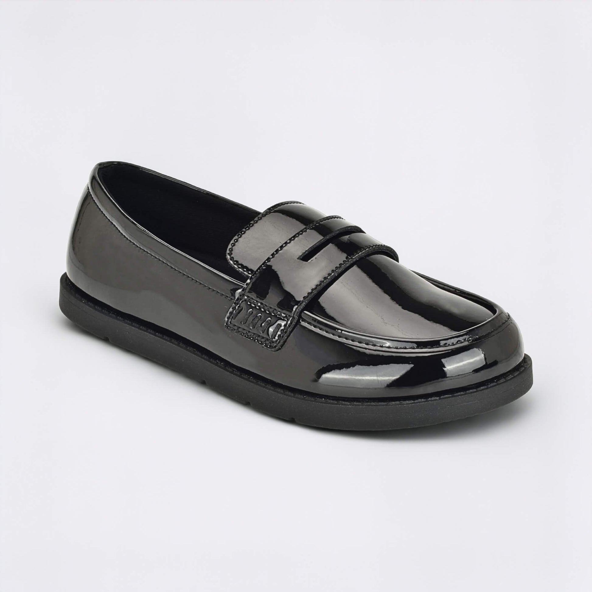 Girls Patent Black Barefoot School Shoe - main feature photo