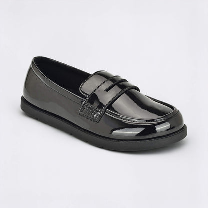 Girls Patent Black Barefoot School Shoe - main feature photo