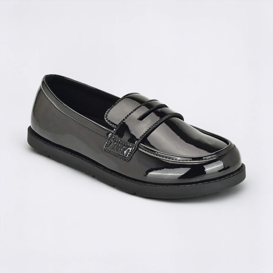 Girls Patent Black Barefoot School Shoe - main feature photo
