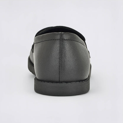 Girls Black Barefoot School Shoe - back