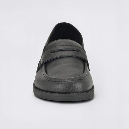 Girls Black Barefoot School Shoe - front