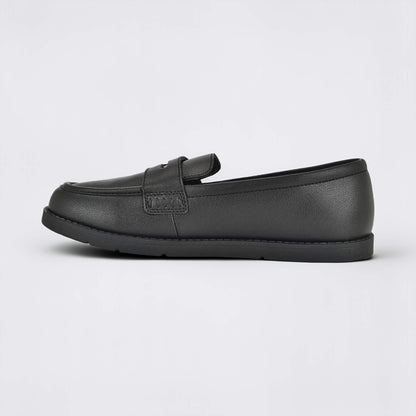 Girls Black Barefoot School Shoe - inside