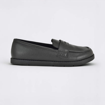 Girls Black Barefoot School Shoe - outside