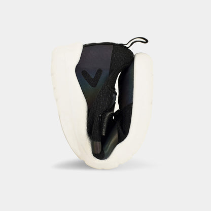 Black Iridescent barefoot kids trainer - flexed