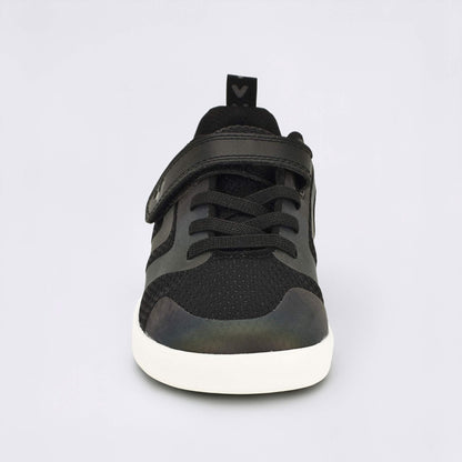 Black Iridescent barefoot kids trainer - front