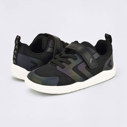 Black Iridescent barefoot kids trainer - pair facing