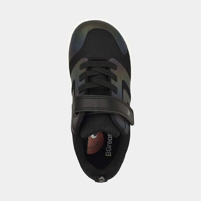 Black Iridescent barefoot kids trainer - top