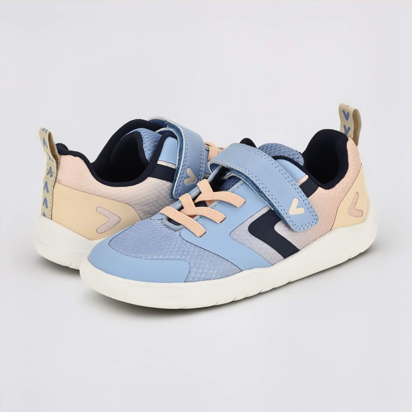 Blue Peach barefoot kids trainer - pair facing