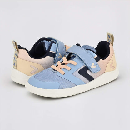 Blue Peach barefoot kids trainer - pair facing