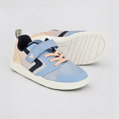 Blue Peach barefoot kids trainer - pair with sole