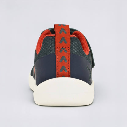 Green Navy barefoot kids trainer - back
