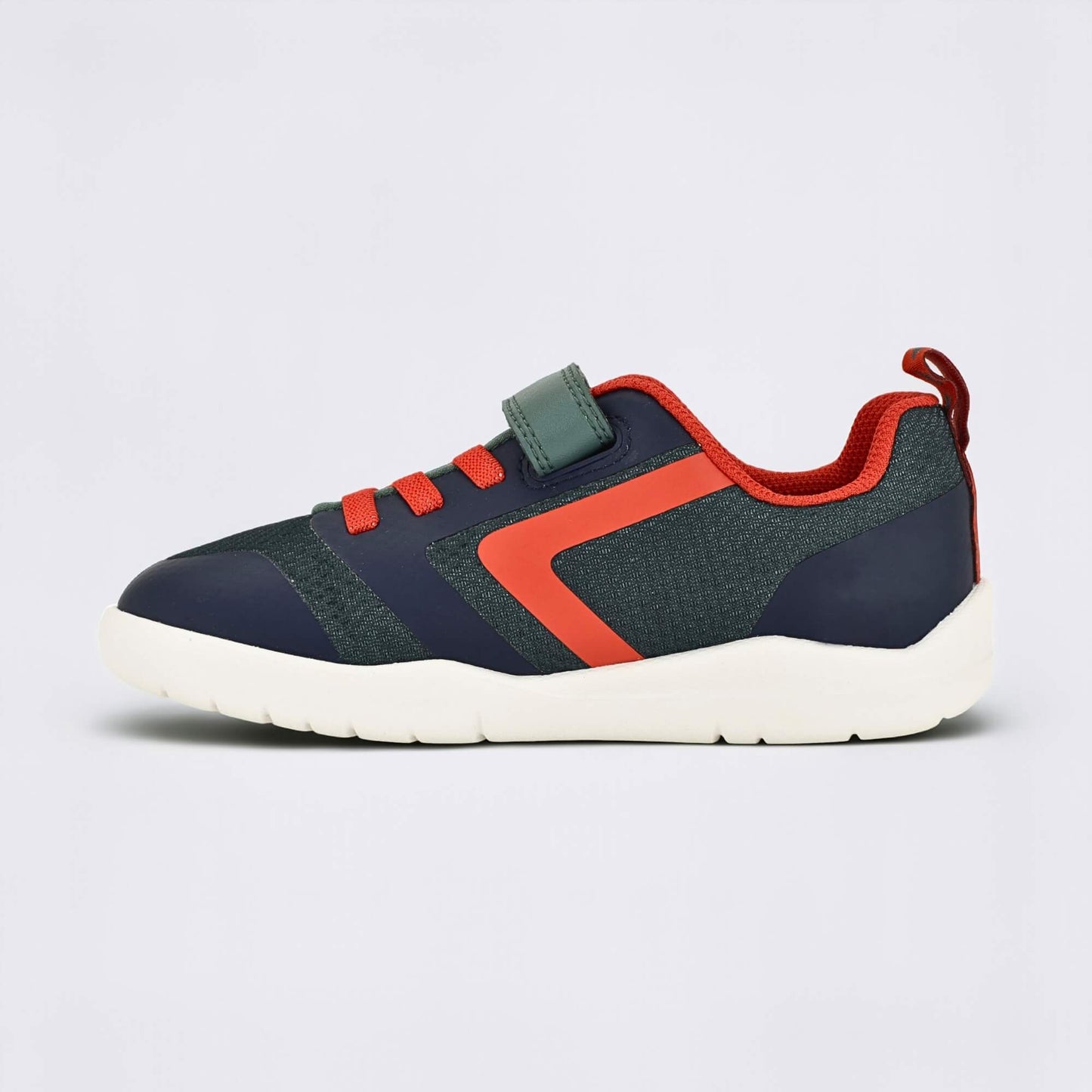 Green Navy barefoot kids trainer - inside