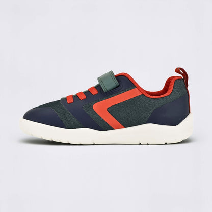 Green Navy barefoot kids trainer - inside
