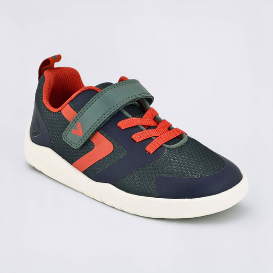 Green Navy barefoot kids trainer - main feature photo