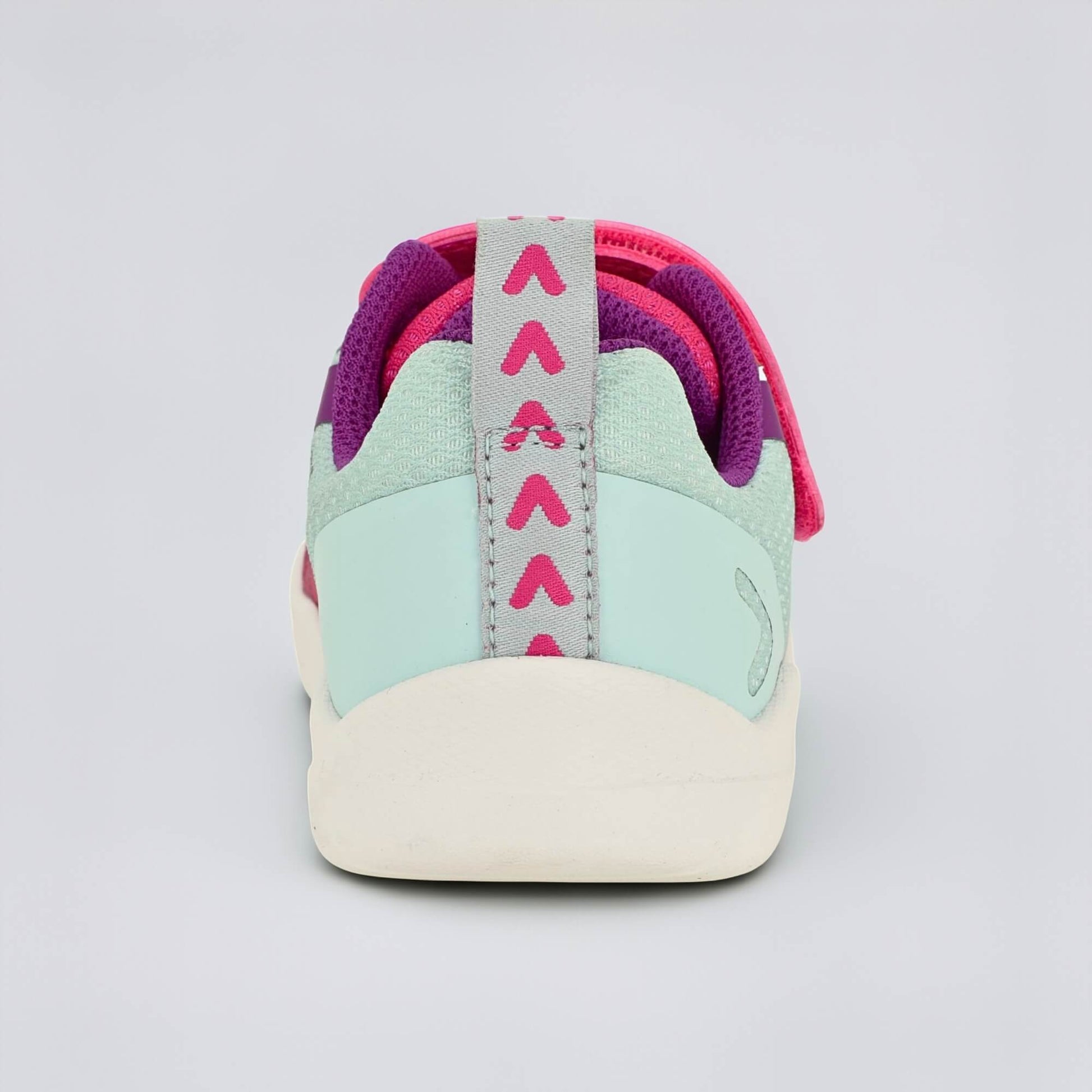 Pink Teal barefoot kids trainer - back