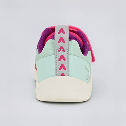 Pink Teal barefoot kids trainer - back