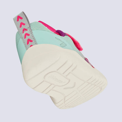 Pink Teal barefoot kids trainer - floating