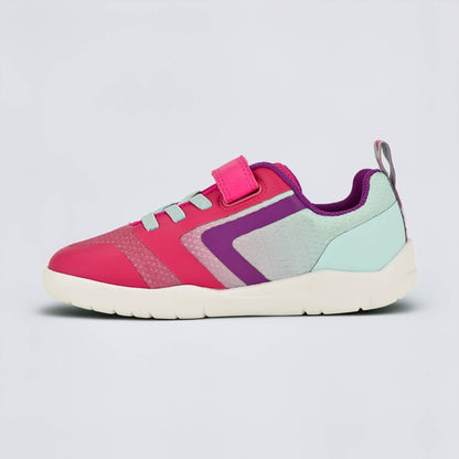 Pink Teal barefoot kids trainer - inside