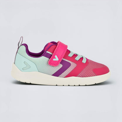 Pink Teal barefoot kids trainer - outside