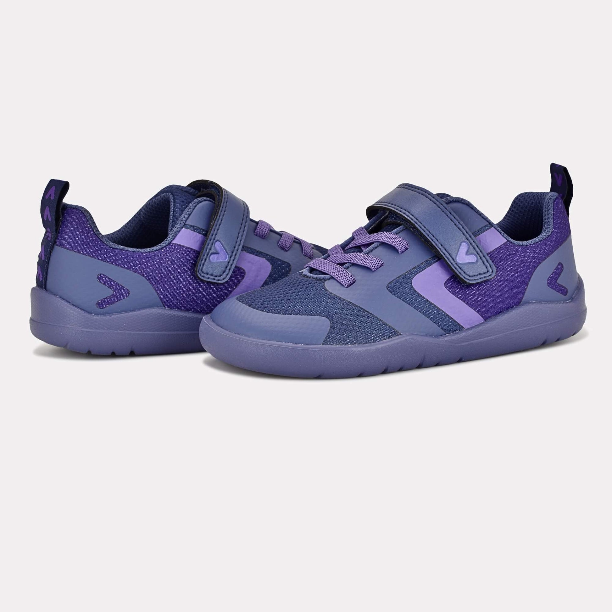 Purple barefoot kids trainer - pair facing