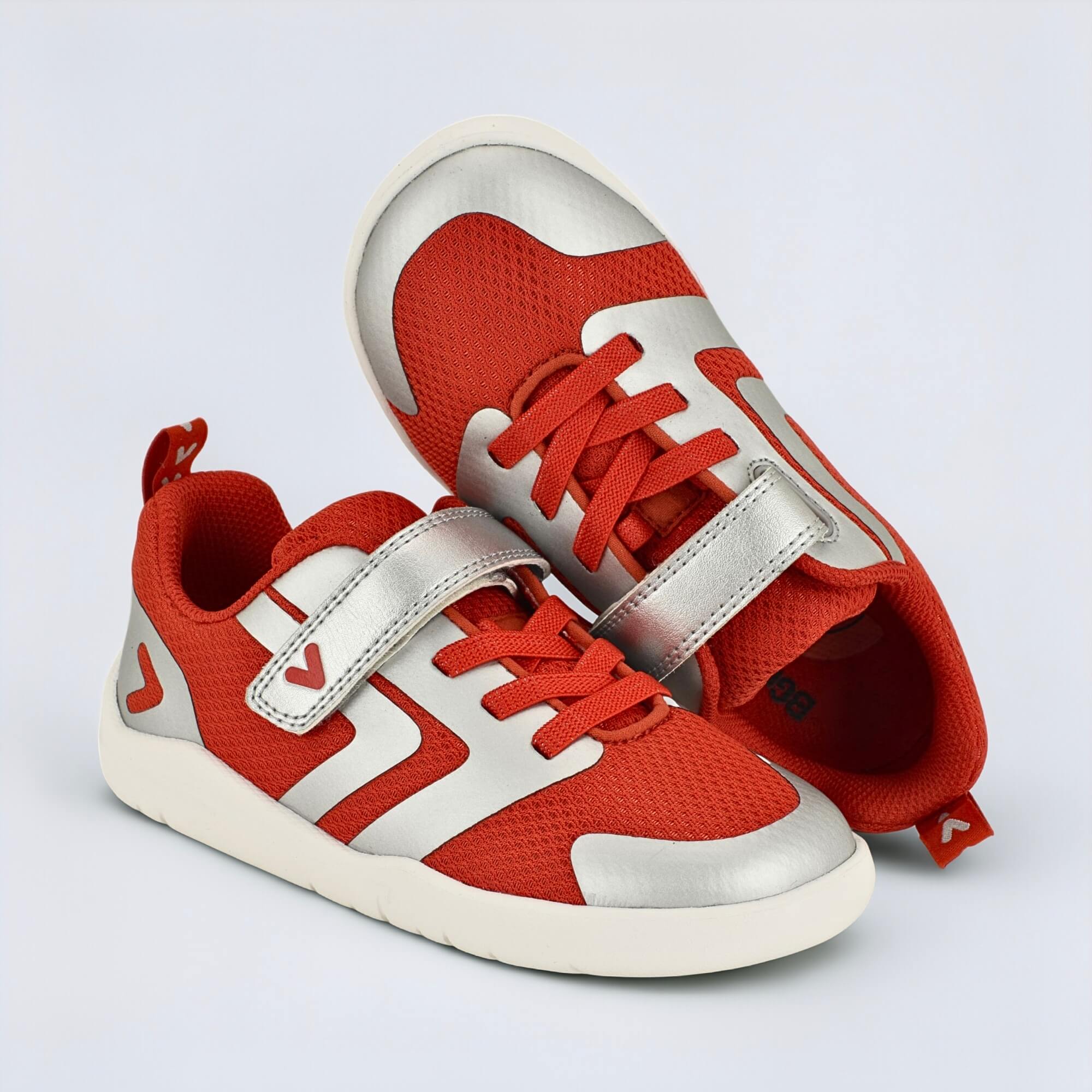 Red Silver barefoot kids trainer - benefits