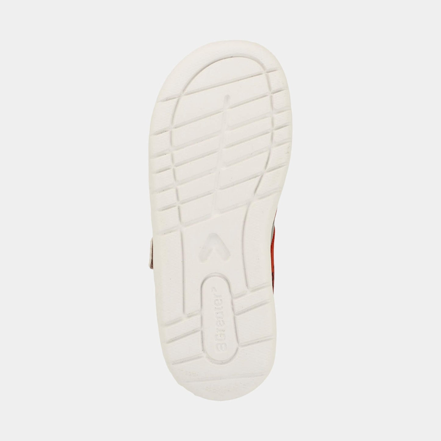 Red Silver barefoot kids trainer - sole