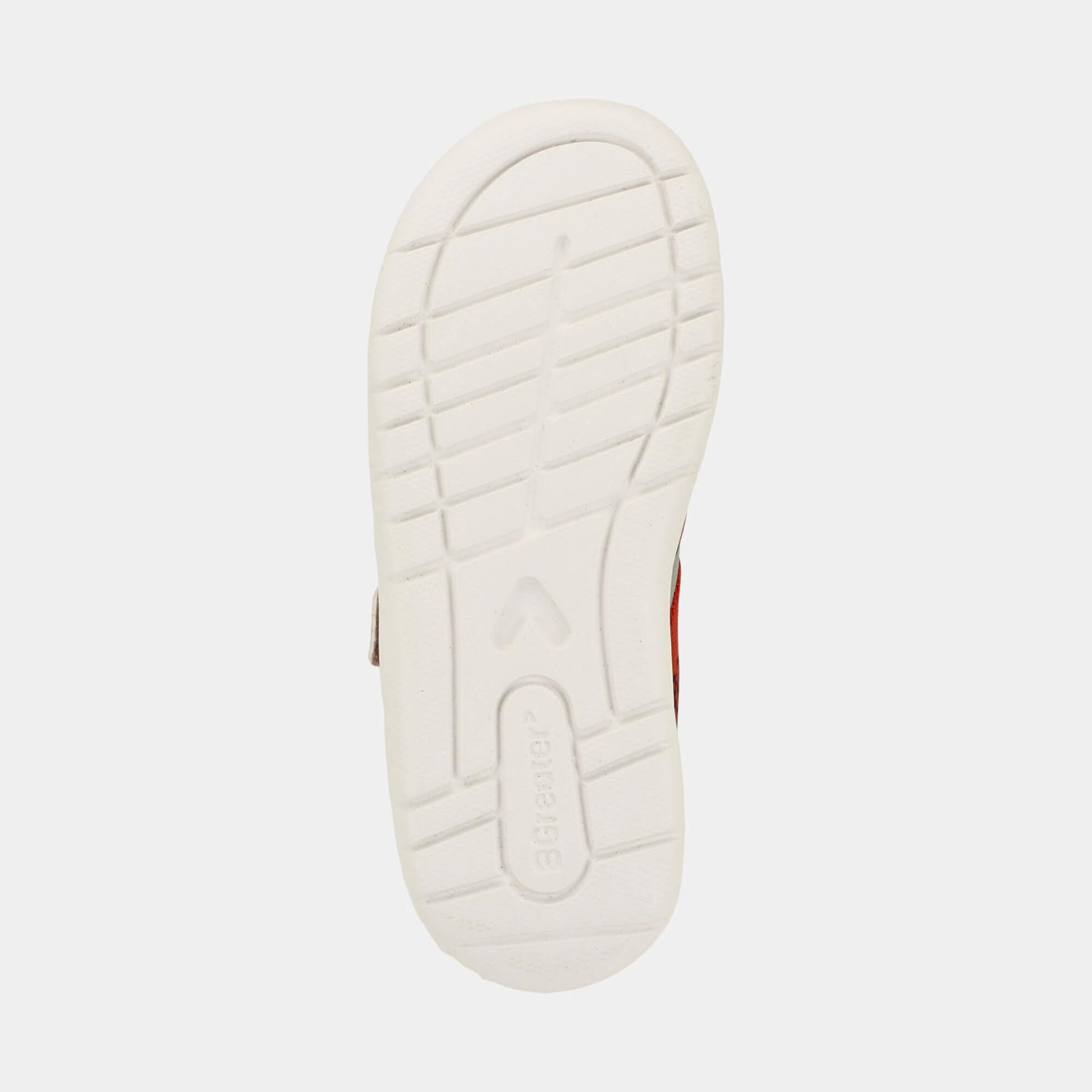 Red Silver barefoot kids trainer - sole