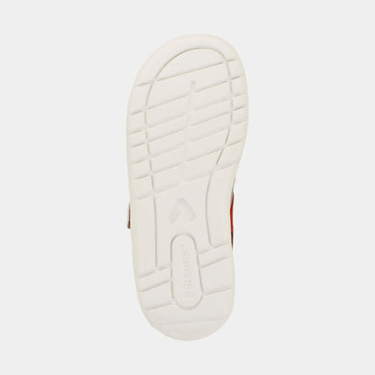 Red Silver barefoot kids trainer - sole