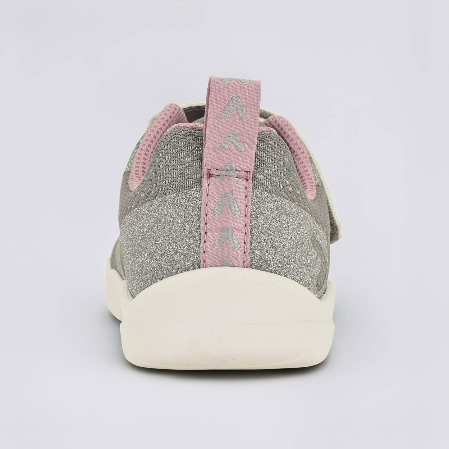 Silver Pink barefoot kids trainer - back