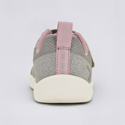 Silver Pink barefoot kids trainer - back