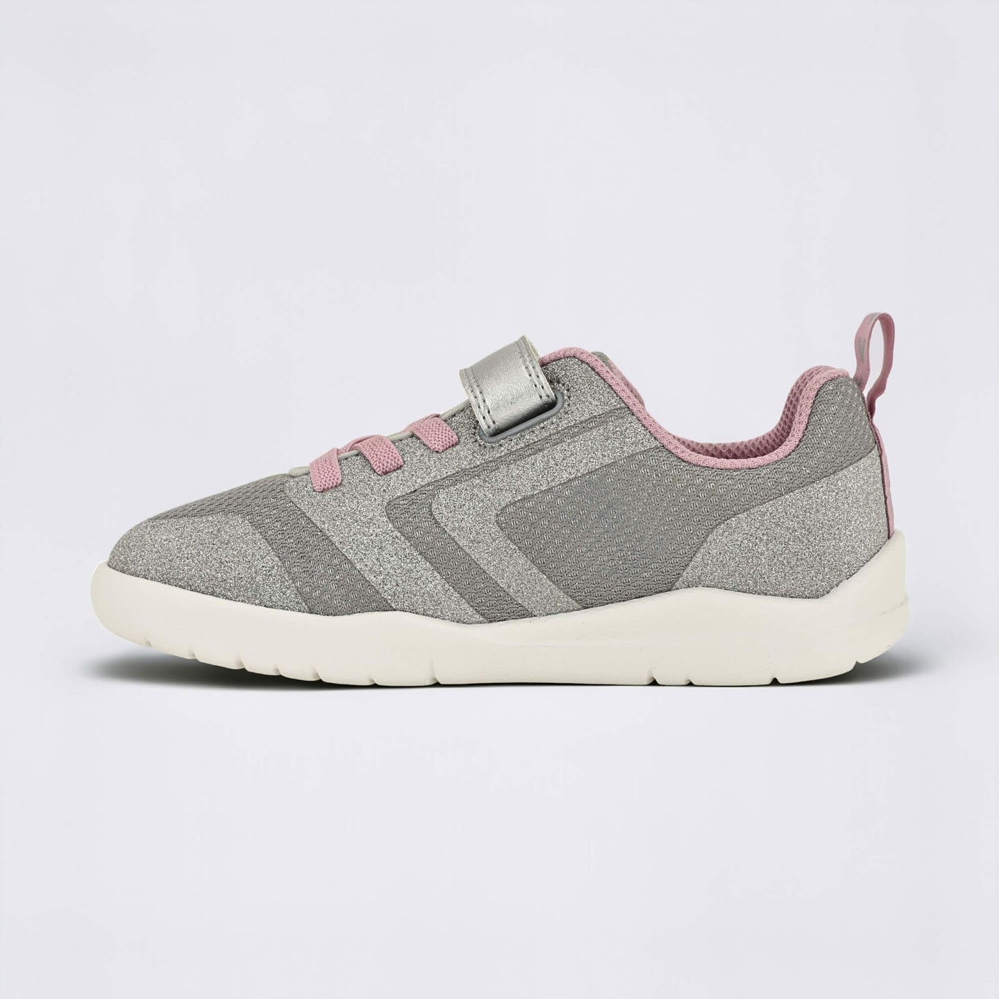 Silver Pink barefoot kids trainer - inside