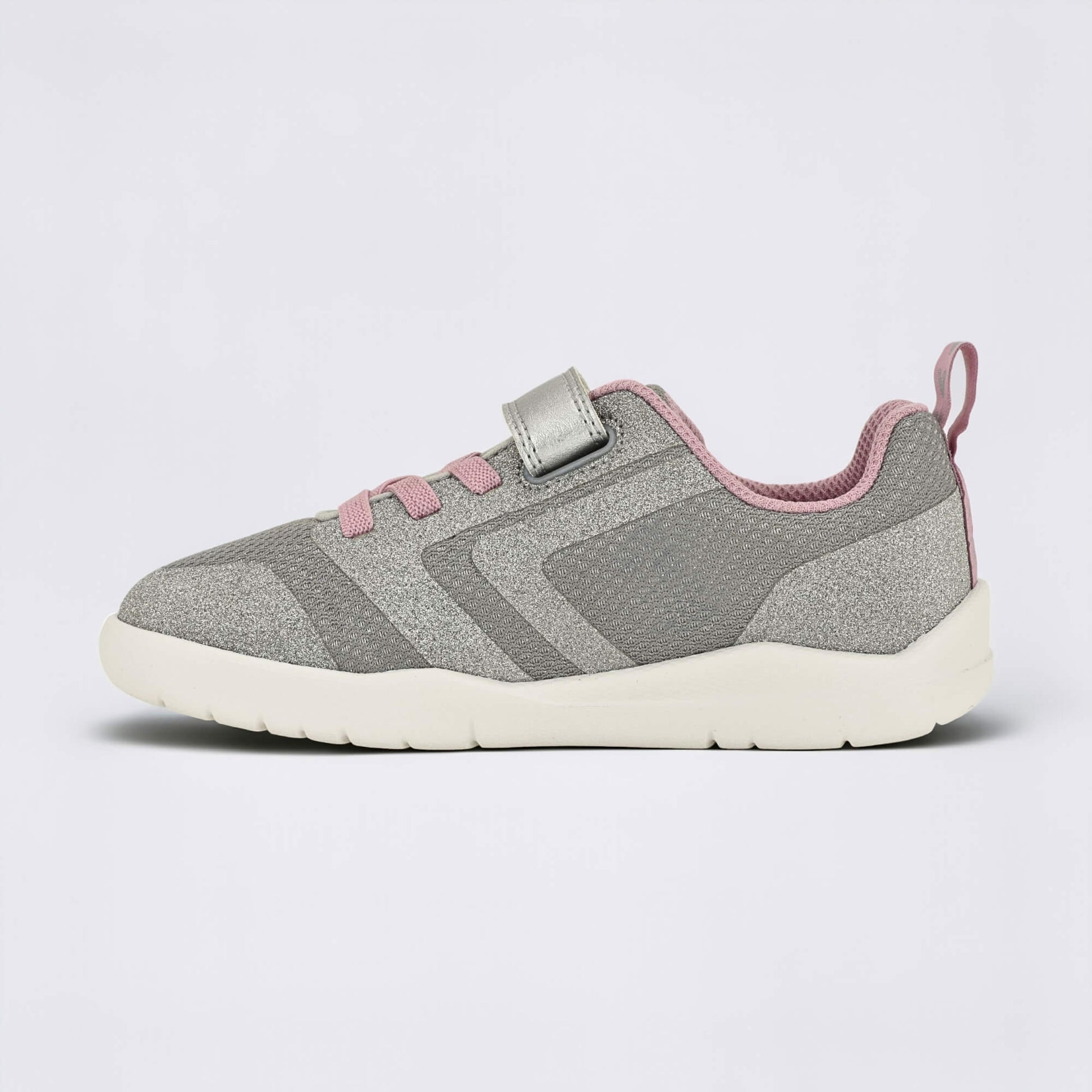 Silver Pink barefoot kids trainer - inside