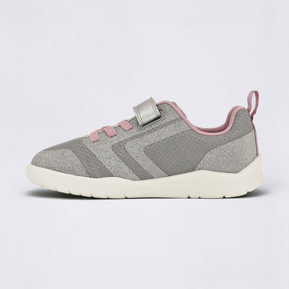 Silver Pink barefoot kids trainer - inside