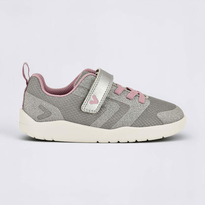 Silver Pink barefoot kids trainer - outside