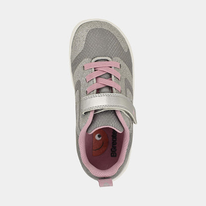 Silver Pink barefoot kids trainer - top