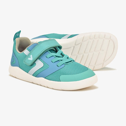 Teal barefoot kids trainer - pair with sole