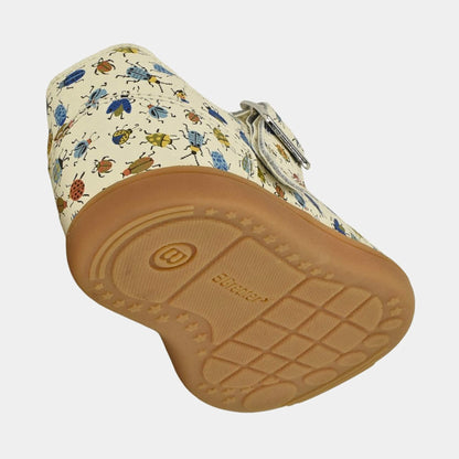 Goodall Cream Bug barefoot toddler shoe - floating