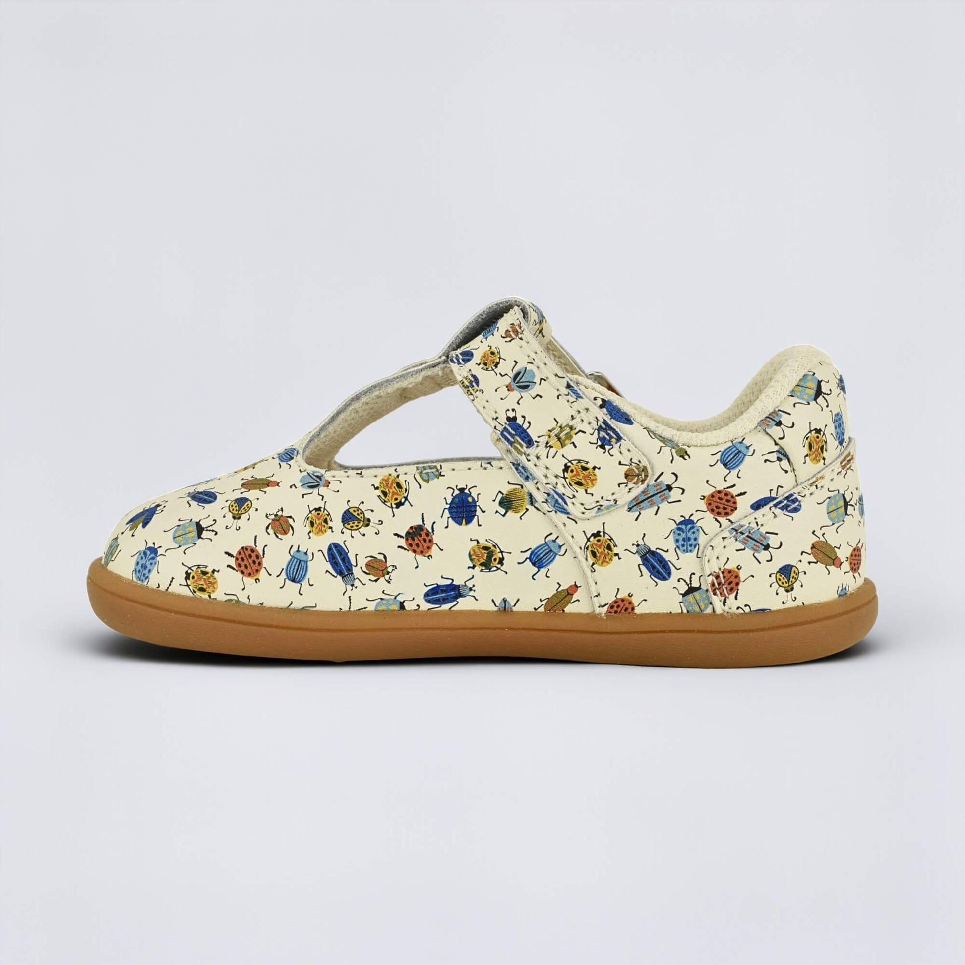 Goodall Cream Bug barefoot toddler shoe - inside
