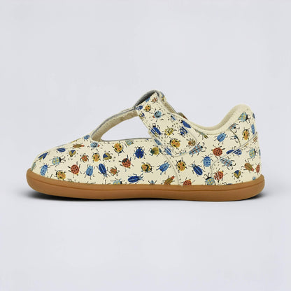 Goodall Cream Bug barefoot toddler shoe - inside