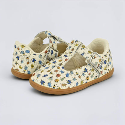 Goodall Cream Bug barefoot toddler shoe - pair facing